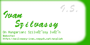 ivan szilvassy business card